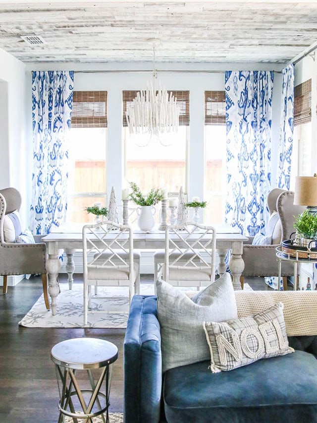 Blue and White Breakfast Room Reveal