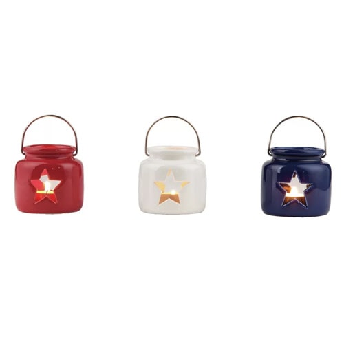 These red white and blue tealight holders are a patriotic must have this summer! #ABlissfulNest