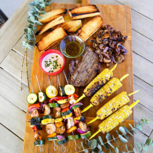 Turn your bbq and grilling recipes into a summer grilling charcuterie board! #ABlissfulNest #charcuterieboard #appetizers