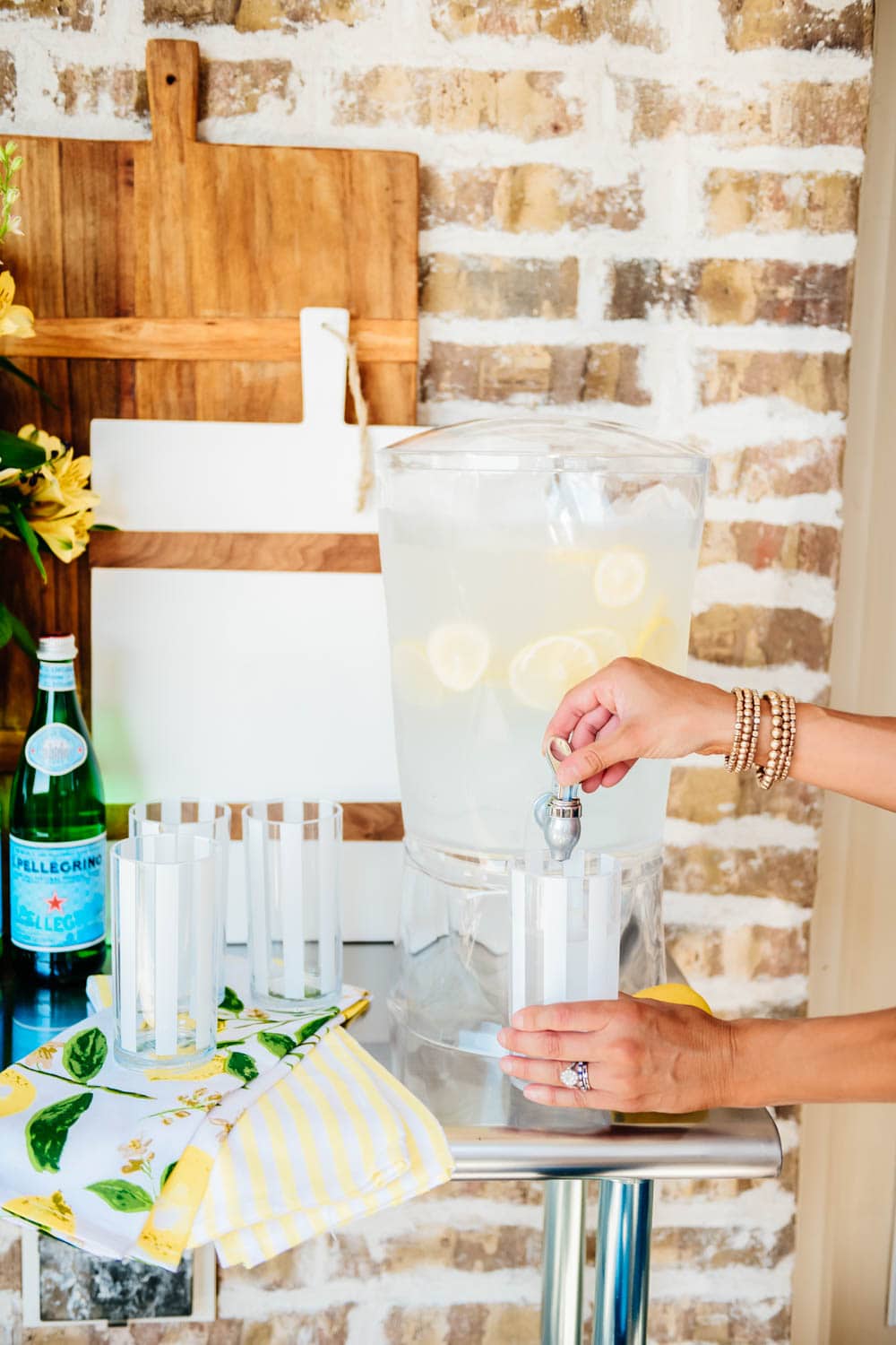 Love this oversized drink dispenser for fresh cold lemon water for the summer. #ABlissfulNest #WalmartHome #ad