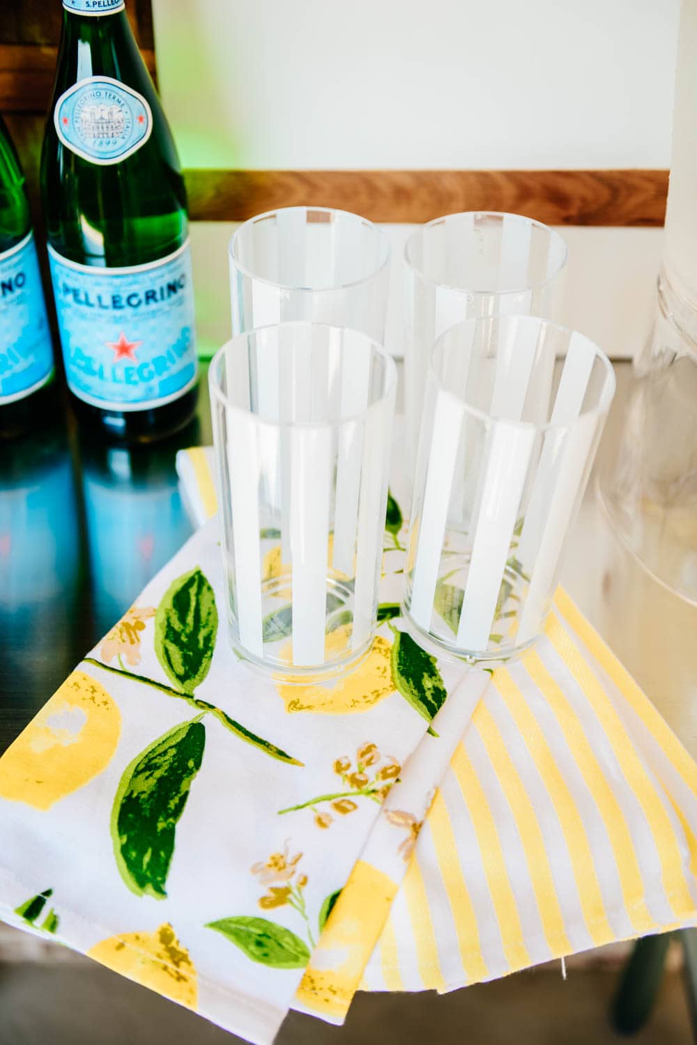 Love the simple white stripes on these melamine cups to use on the patio this summer season! #ABlissfulNest #WalmartHome #ad