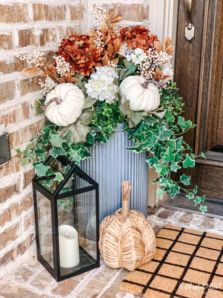 Small Porch Fall Decorating Ideas with Hobby Lobby