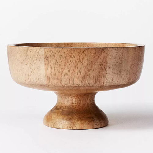 This wooden pedestal serving bowl is a fun, under $30 hostess gift idea for the holidays! #ABlissfulNest