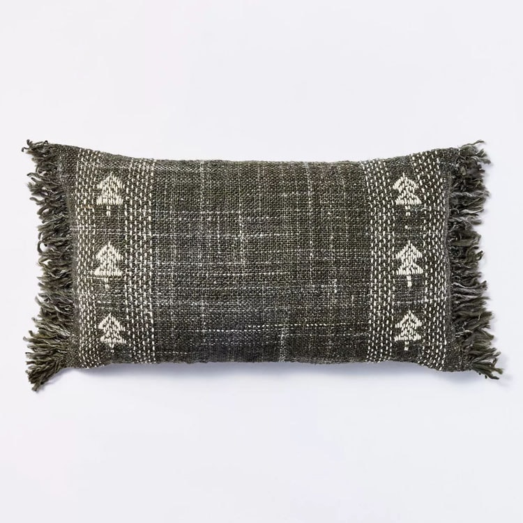 This woven tree lumbar pillow is a must have for the holiday season! #ABlissfulNest