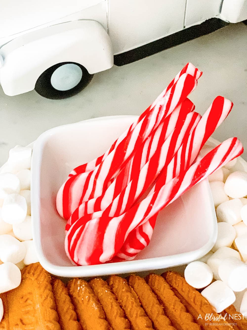 Peppermint stick spoons to mix with hot cocoa