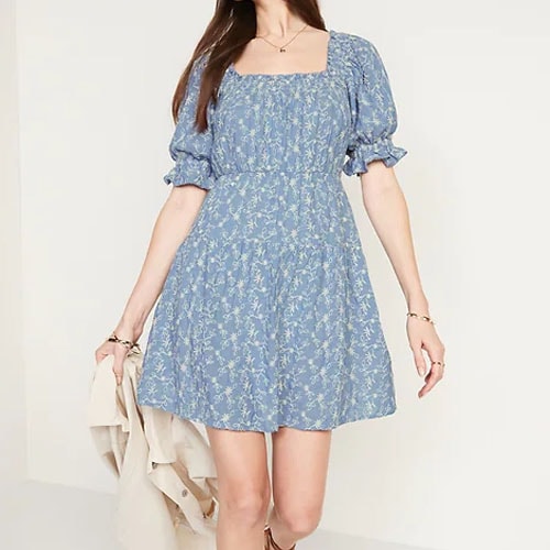 This floral puff sleeve midi dress is a vacation must have for spring break! #ABlissfulNest