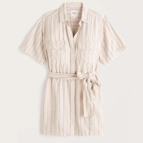 This pinstriped shirt dress is a vacation must have! #ABlissfulNest