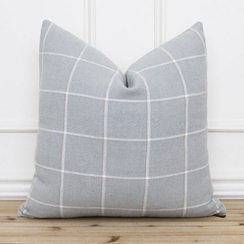 This blue plaid throw pillow is so pretty to add to your spring collection! #ABlissfulNest