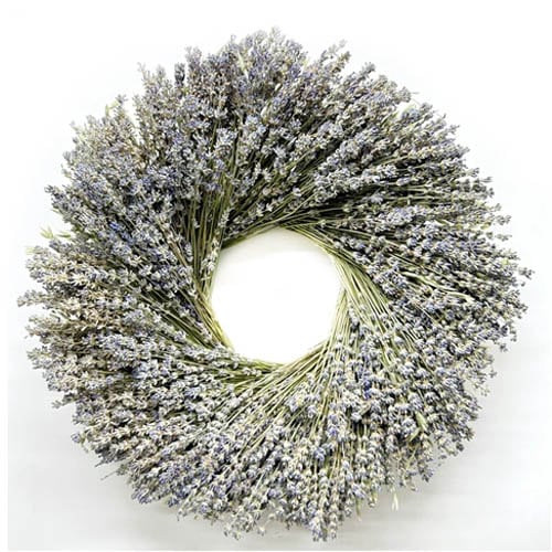 This dried lavender wreath is a perfect undre $80 spring wreath for your front door! #ABlissfulNest