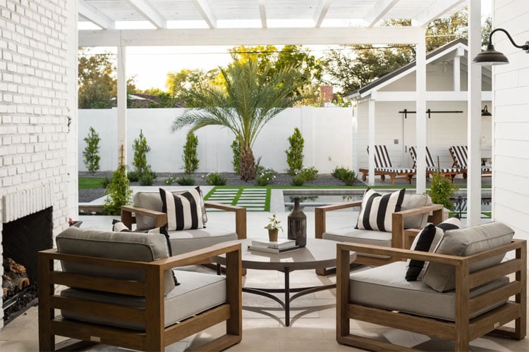 This outdoor living space designed by Two Hawks Designs is stunning! #ABlissfulNest