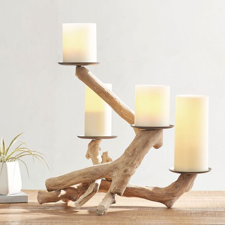 This handmade driftwood pillar holder is so stunning and a perfect piece to add to your home! #ABlissfulNest