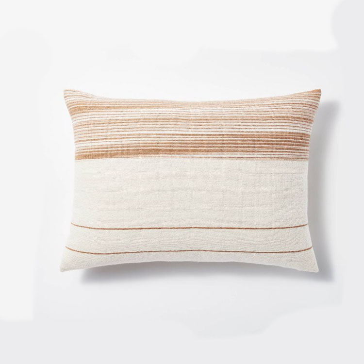 This textured striped lumbar pillow is a must have decor addition for summer and it's only $20! #ABlissfulNest