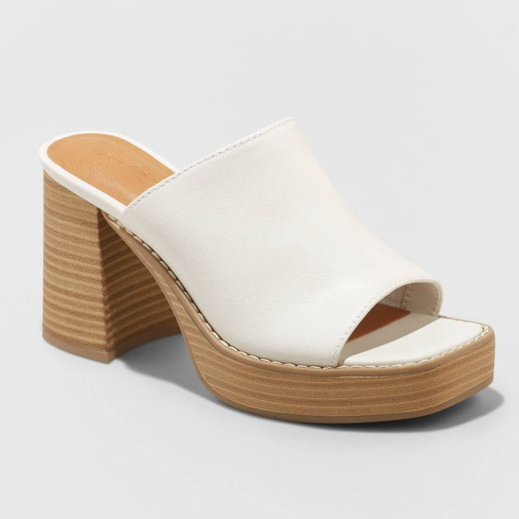 These white platform heeled sandals are under $40! #ABlissfulNest