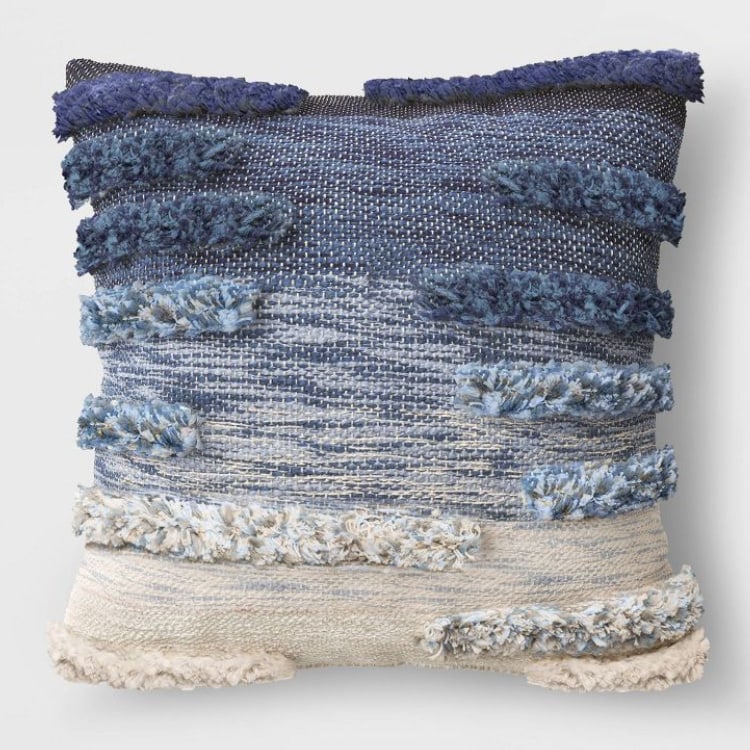 This blue striped ombre throw pillow is only $25! #ABlissfulNest