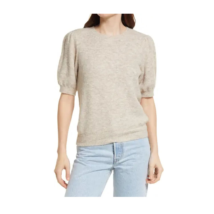 This puff sleeve sweater is the perfect new neutral to add to your closet! #ABlissfulNest