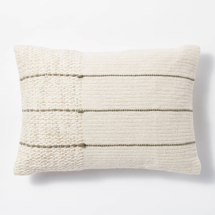 This textured striped throw pillow is perfect to transition your home into fall decor with! #ABlissfulNest