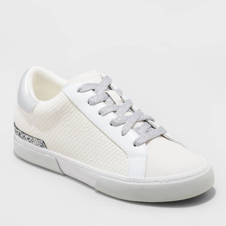 These white statement sneakers are under $30! #ABlissfulNest