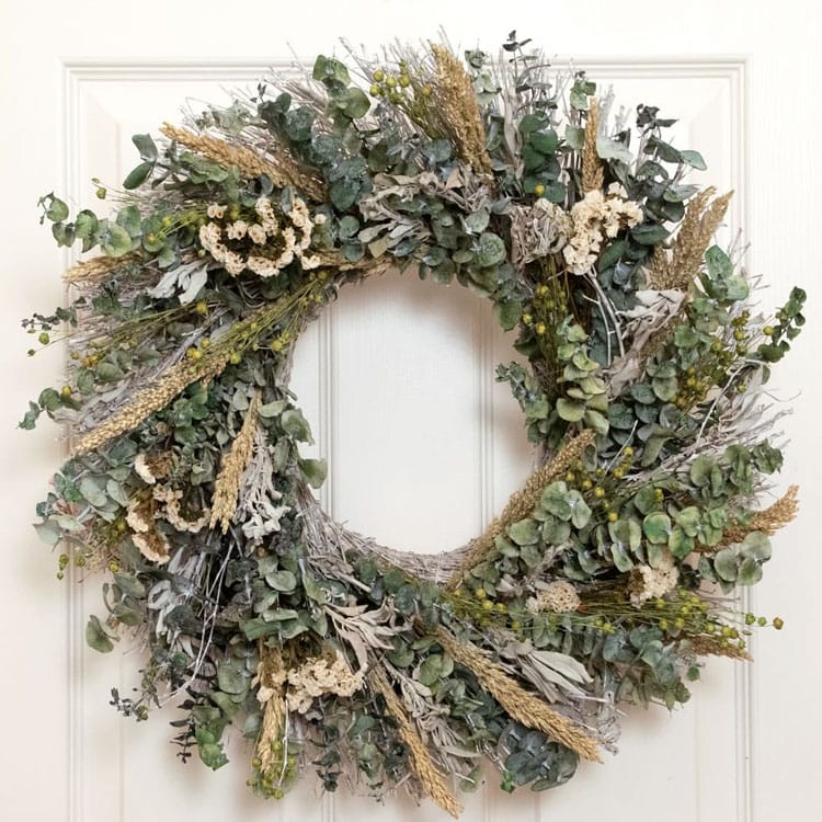 This dried eucalyptus wreath is so perfect for fall and it's under $70! #ABlissfulNest