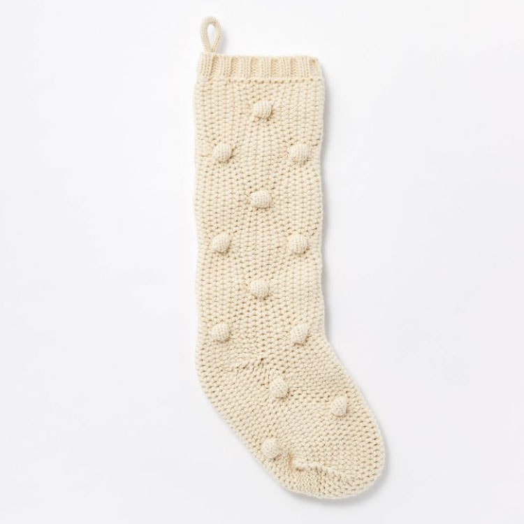 This bobble knit stocking is only $15! Perfect holiday decor piece! #ABlissfulNest
