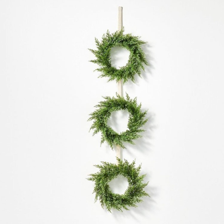 This set of three hanging wreaths is the most perfect, under $30 holiday decor! #ABlissfulNest
