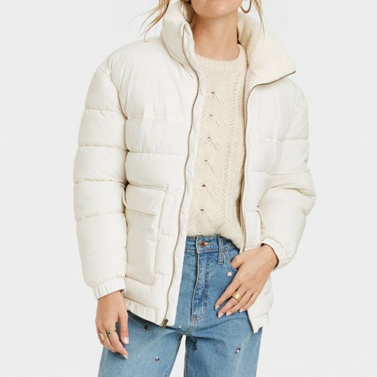 This white puffer coat is under $50! #ABlissfulNest