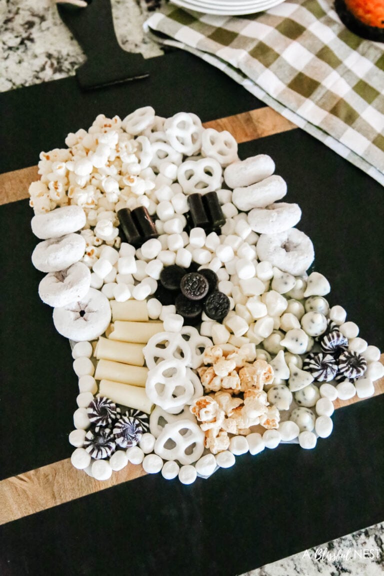 Spooky Ghost Halloween Charcuterie Board - A Blissful Nest