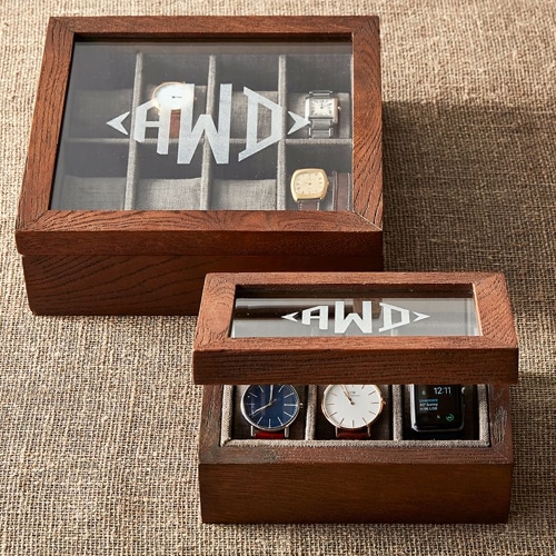 This monogrammed watch box is a great gift for the guys this holiday season! #ABlissfulNest