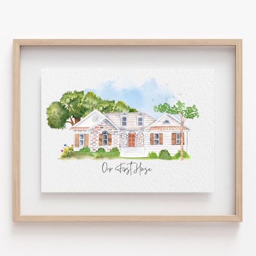 This custom house painting is such a great personalized holiday gift idea! #ABlissfulNest
