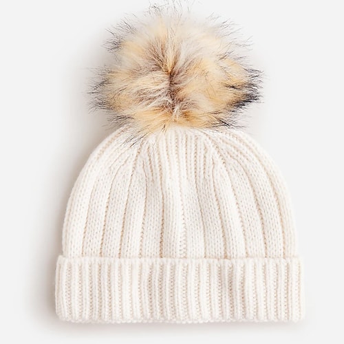 This white pom pom beanie is so classic! #ABlissfulNest