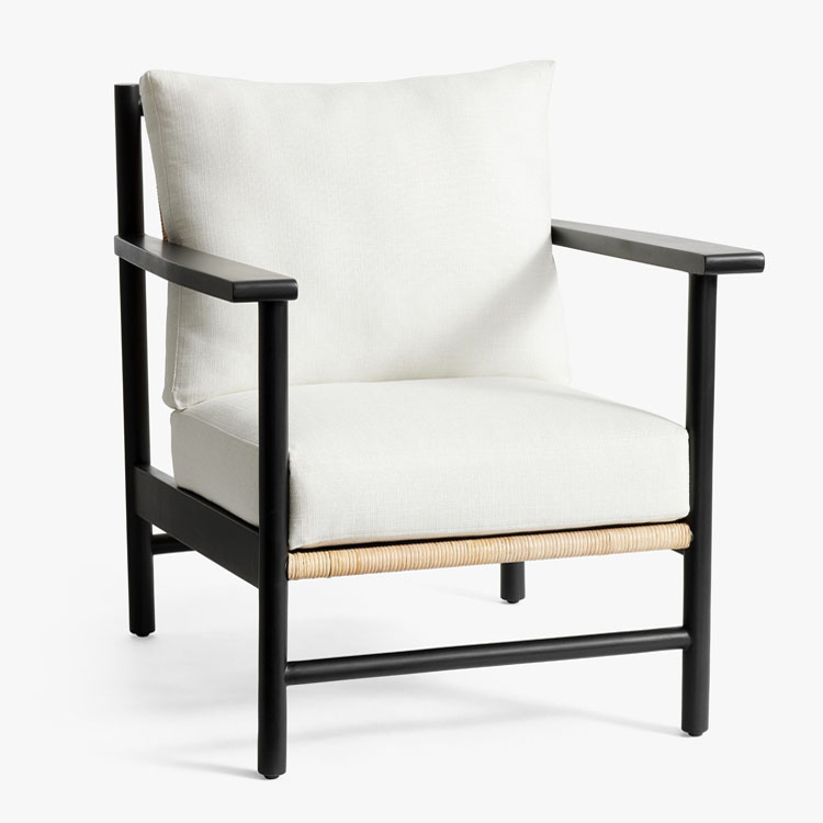 This black wooden accent chair is a perfect piece to add to your living room! #ABlissfulNest