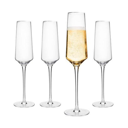 These champagne flutes are stunning and under $50! #ABlissfulNest