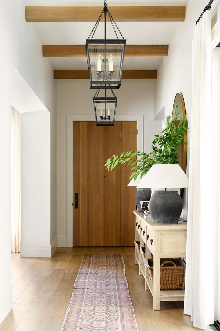 This neutral and bold entryway designed by Studio McGee is so beautiful! #ABlissfulNest