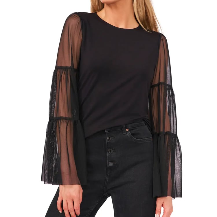 This tulle sleeved top is perfect for the holidays! #ABlissfulNest