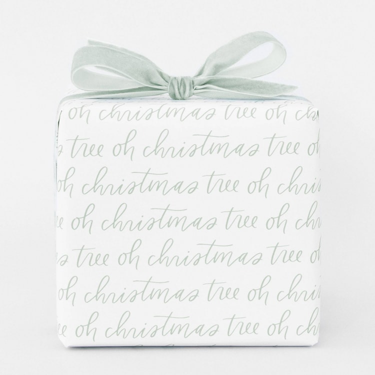 This mint green holiday wrapping paper is so festive and beautiful! #ABlissfulNest
