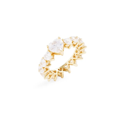 This eternity band with the heart shaped center stone is a great Valentine's Day gift idea! #ABlissfulNest