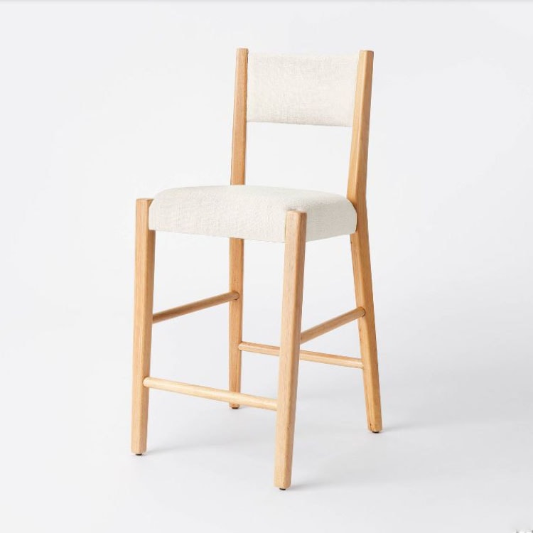 This upholstered and wood bar stool is a must have under $200! #ABlissfulNest