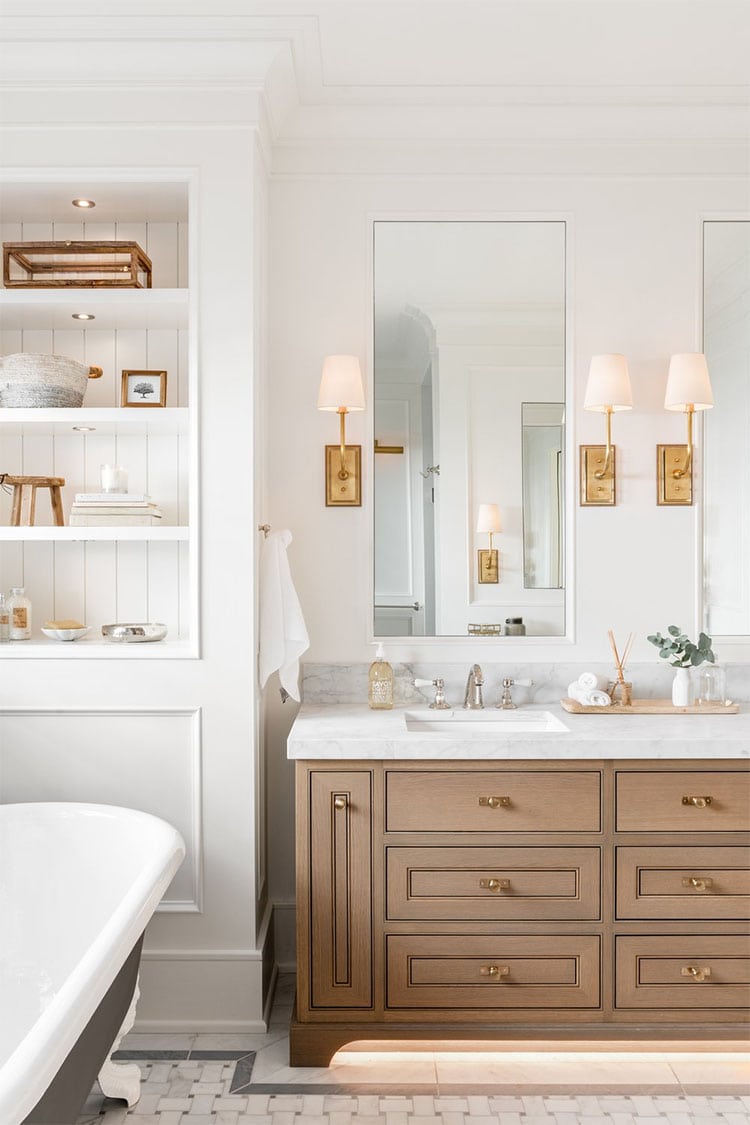 This bathroom design by Jenny Martin Design is so simple and stunning! #ABlissfulNest