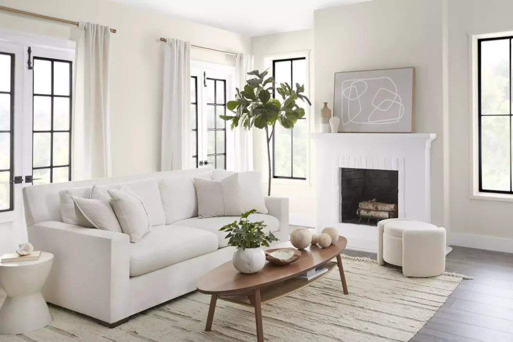 Blank Canvas paint color on walls in a living room