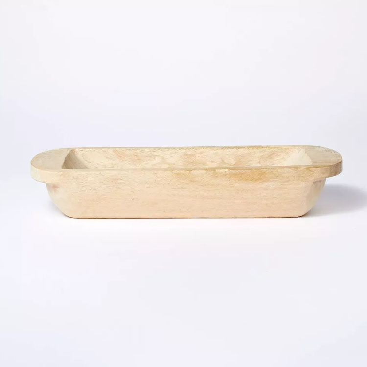 This long wooden bowl is a perfect decorative piece to add to your home! #ABlissfulNest