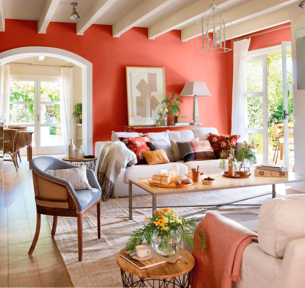 Raspberry blush color painted on the walls