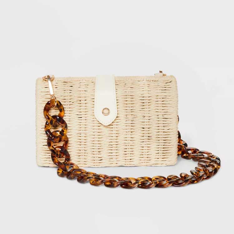 This straw crossbody bag is perfect for your next beach trip or for the summer! #ABlissfulNest