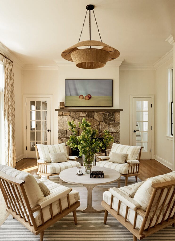 This neutral living room designed by Becca Interiors is so pretty! #ABlissfulNest