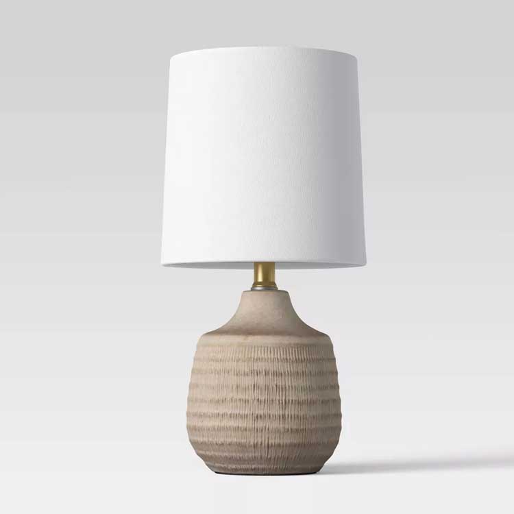 This mini textured table lamp is under $20! #ABlissfulNest