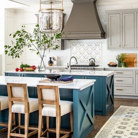 Image for Bold Kitchen Island Turquoise Color
