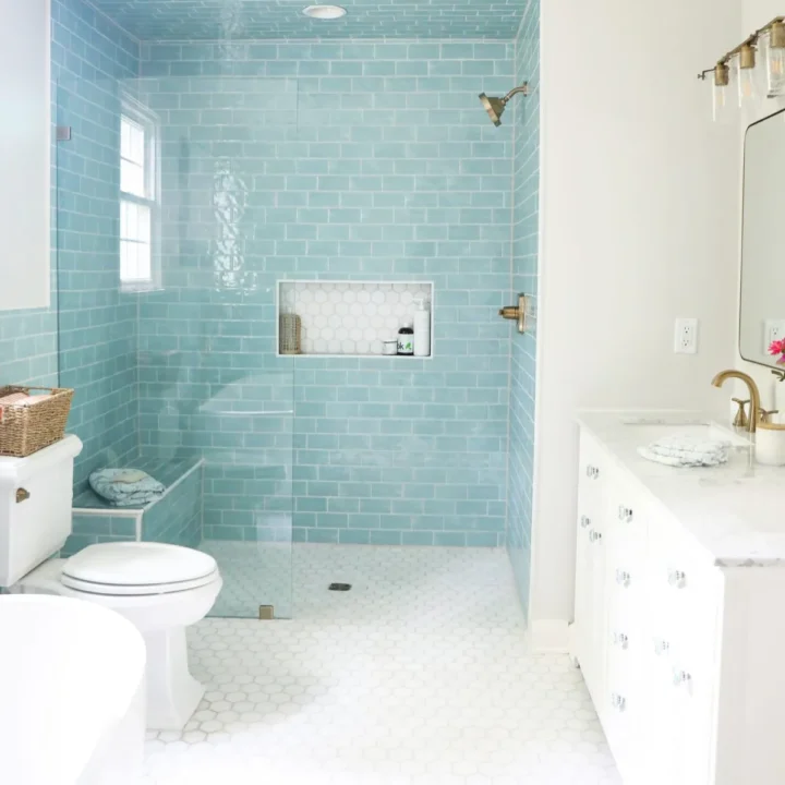 Image for Turquoise Tile In A Shower