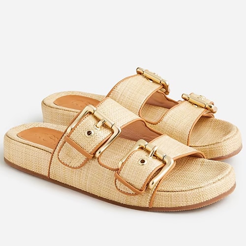 These woven buckle slide sandals are so cute for spring and summer and are a fun pair of shoes to gift mom this Mother's Day! #ABlissfulNest