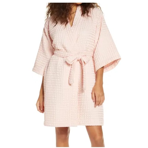 This pink waffle knit robe is a great Mother's Day gift idea! #ABlissfulNest