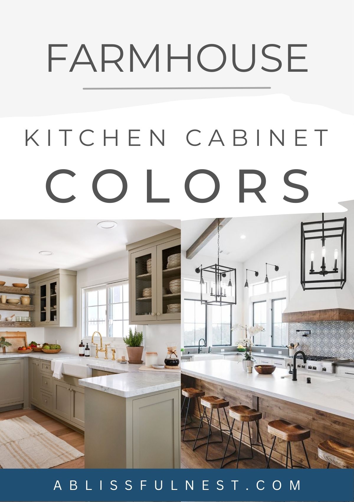 collage of farmhouse kitchen colors ideas