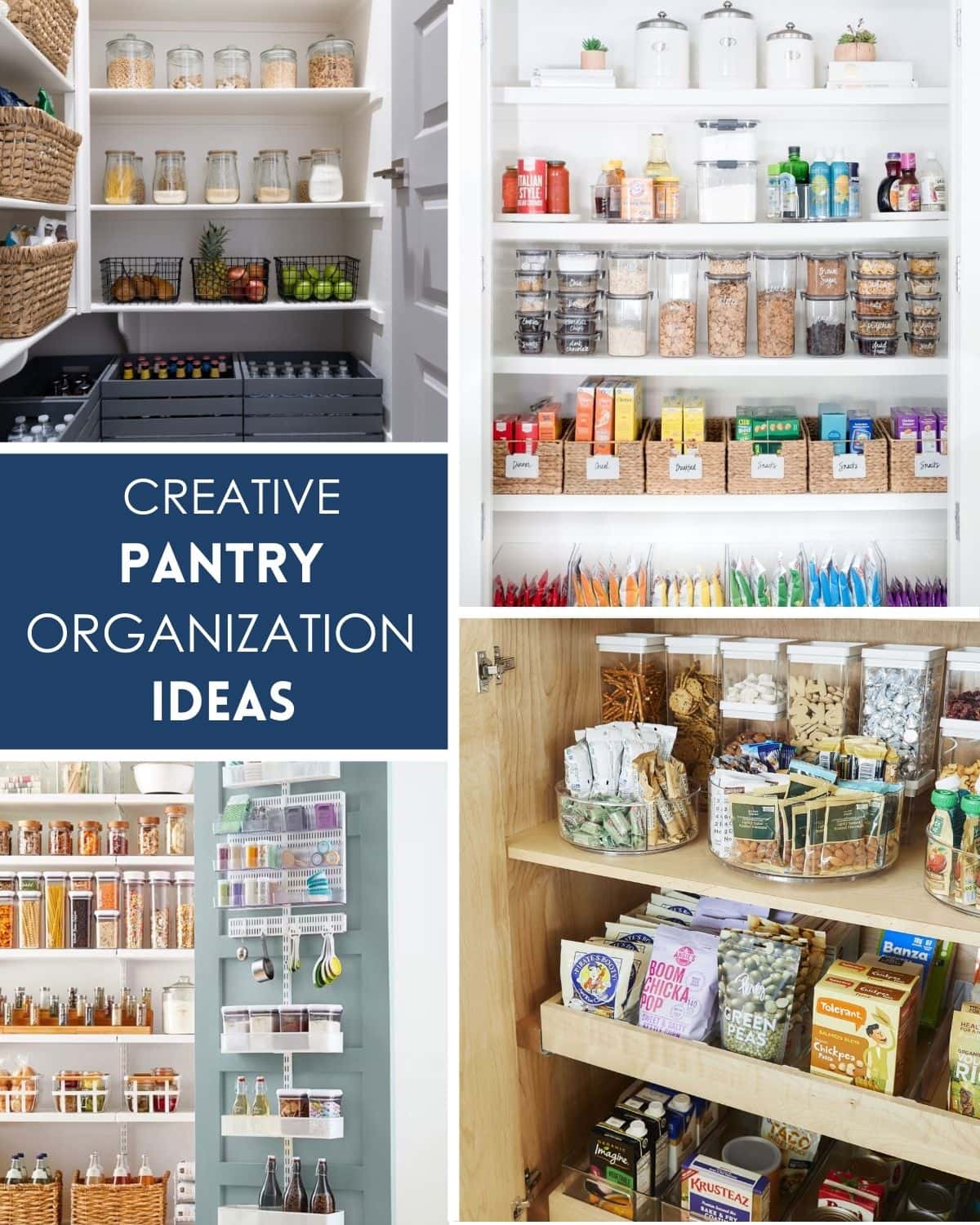 collage of pantry organization ideas