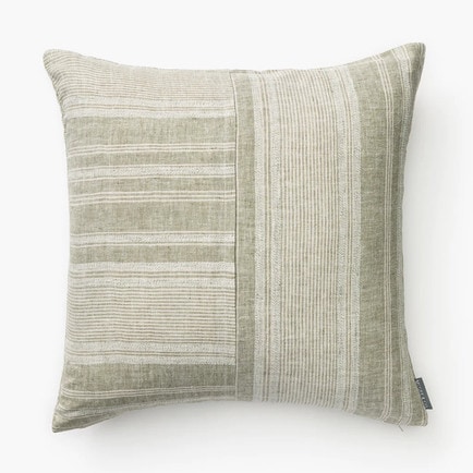 This green striped throw pillow is so pretty for spring! #ABlissfulNest